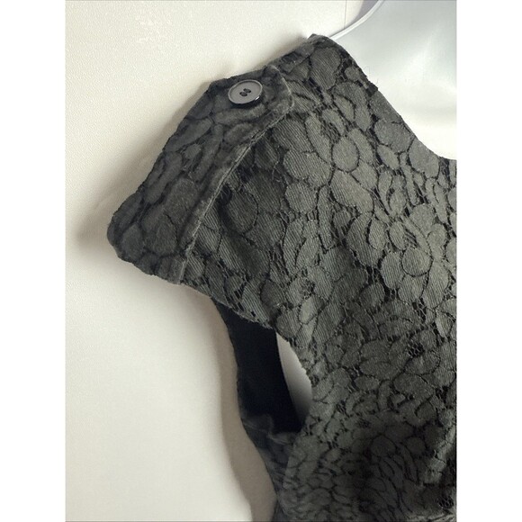 Benetton Womens Cotton Black Lace Dress Med‎ Classic Minimalist Feminine Career - Picture 3 of 12